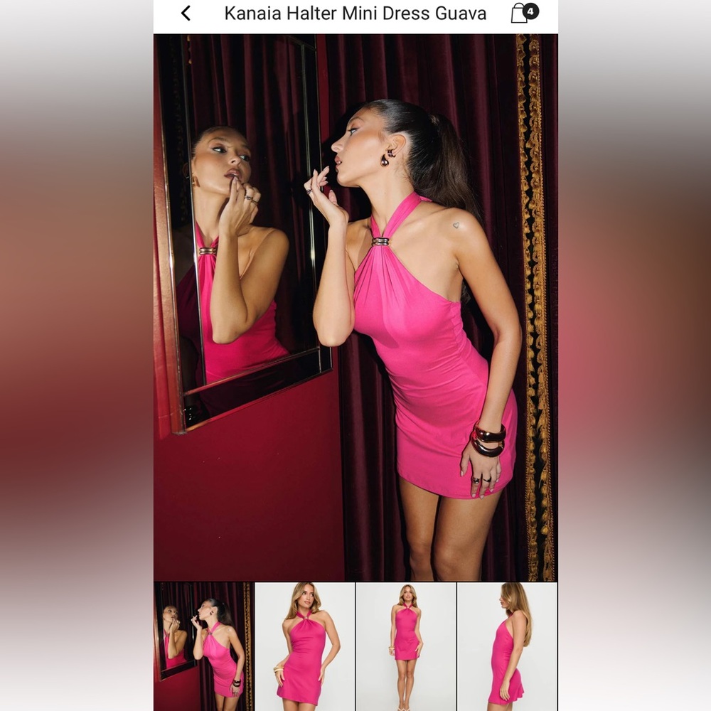 NWT Princess Polly Kanaia Halter Mini Dress Guava - Size 10